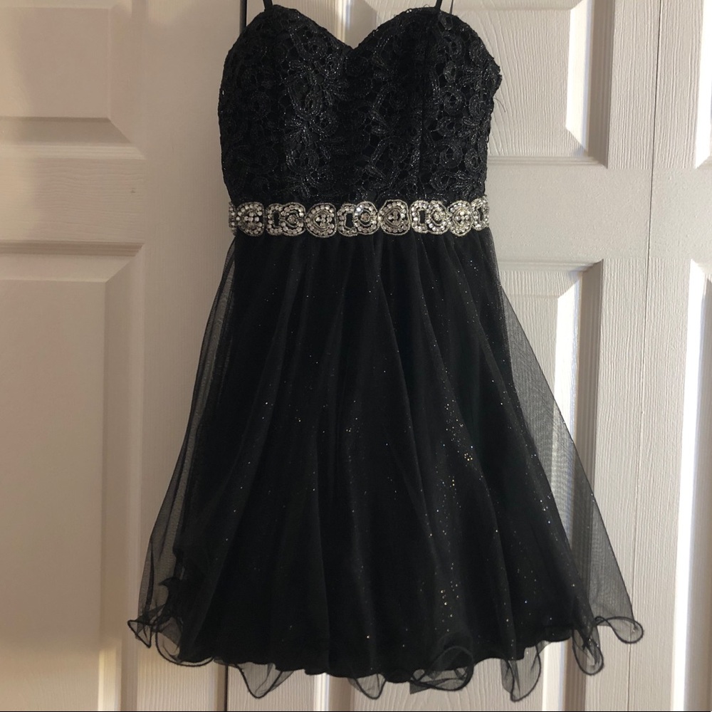 sparkly strapless dress